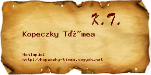 Kopeczky Tímea névjegykártya