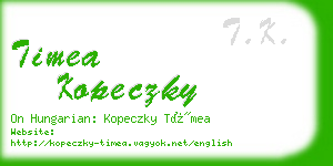 timea kopeczky business card